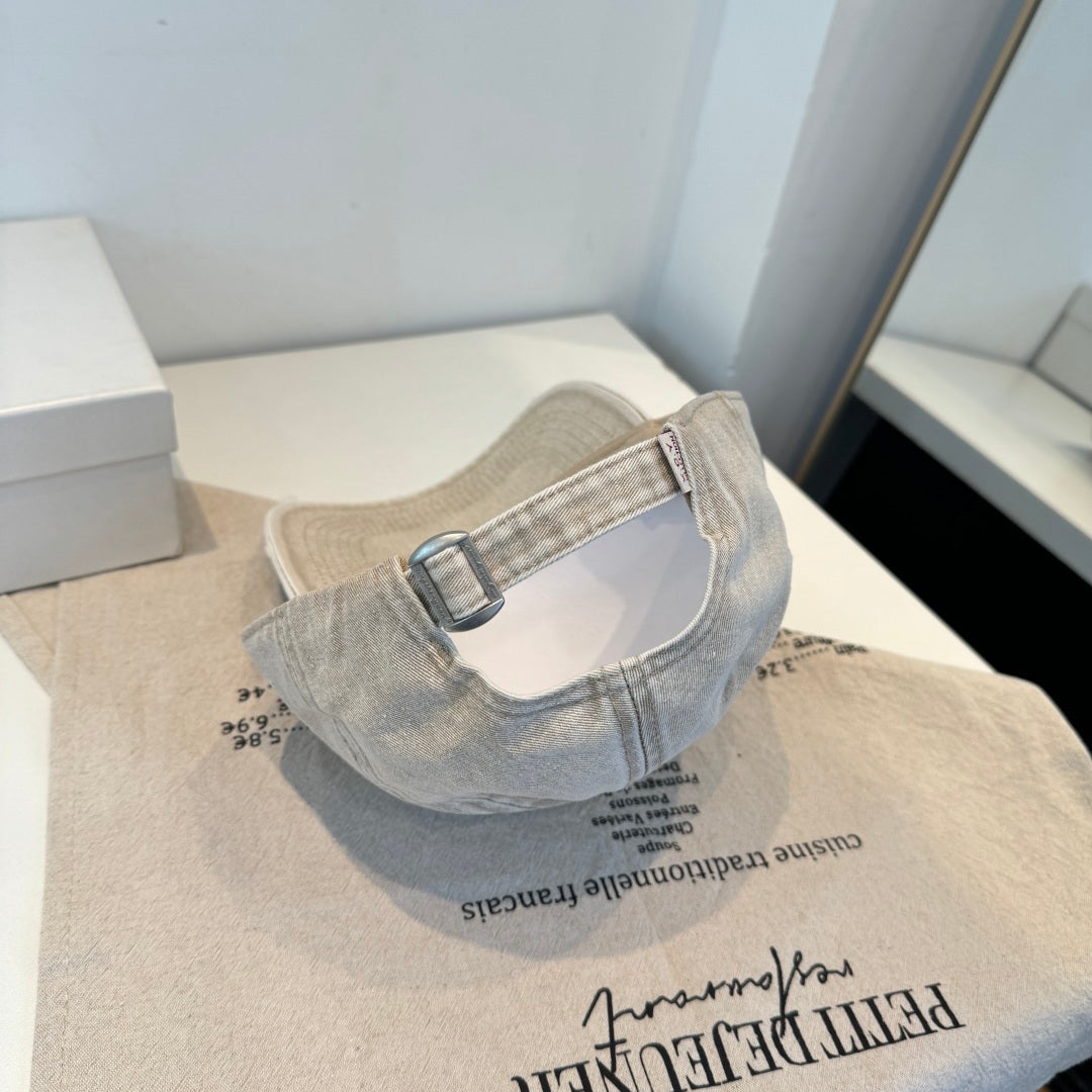 Vintage Distressed Baseball Cap – Embroidered Cotton Sun Hat