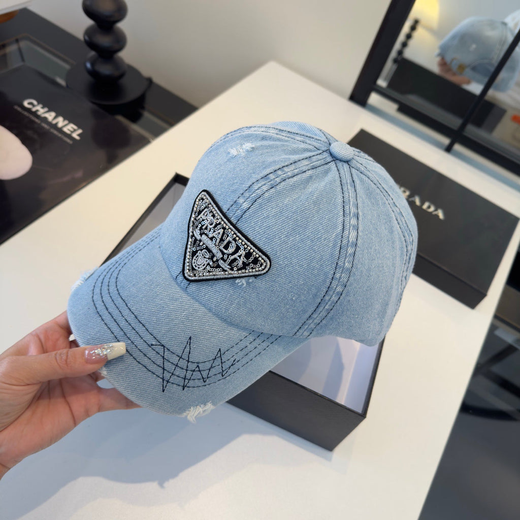 Vintage Washed Denim Baseball Cap, Adjustable Streetwear Hat