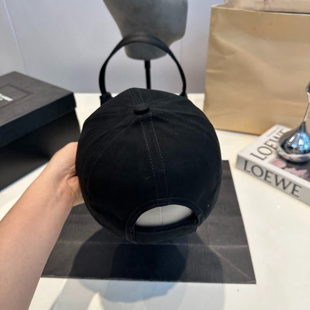 Tonal Embroidered  Baseball Cap — Black